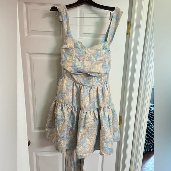 ASOS | Dresses | Asos Luxe Light Blue Jacquard Dress | Poshmark